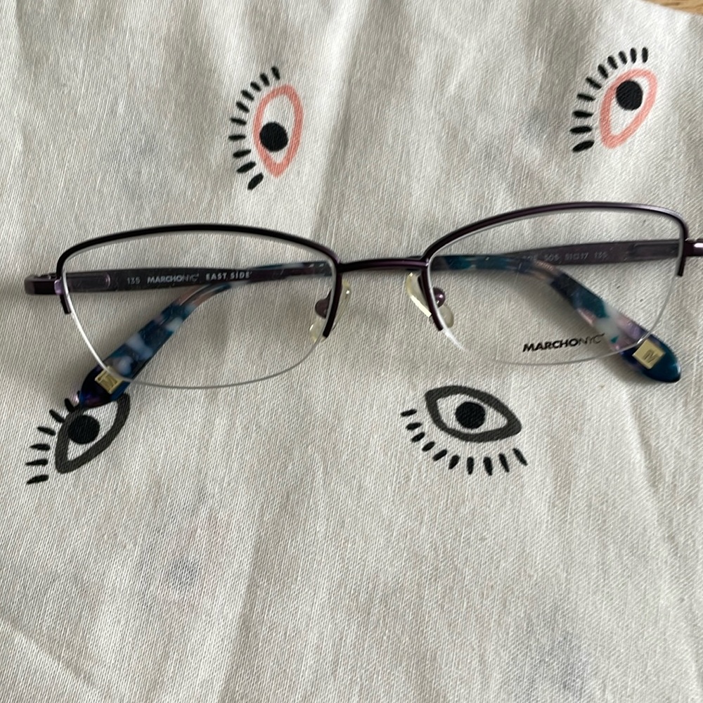 Marchon Waldorf, 505. Size 51, 17, 135 new women’s semi rimless eyeglass frame